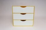 Vintage Yellow Acrylic Storage Cube with Three White Drawers after Joe Colombo - Image 2