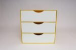 Vintage Yellow Acrylic Storage Cube with Three White Drawers after Joe Colombo - Image 2