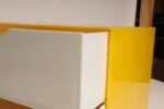 Vintage Yellow Acrylic Storage Cube with Three White Drawers after Joe Colombo - Image 11