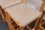 Set of Four Vintage Postmodern Swiveling Bar Stools in Oak and Tawny Bouclé - Image 19