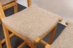 Set of Four Vintage Postmodern Swiveling Bar Stools in Oak and Tawny Bouclé - Image 18