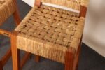 Pair of Vintage Mexican Modern Pine and Woven Palm Bar Stools by Muebles Austin - Image 17