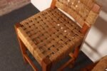 Pair of Vintage Mexican Modern Pine and Woven Palm Bar Stools by Muebles Austin - Image 15