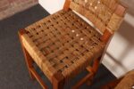 Pair of Vintage Mexican Modern Pine and Woven Palm Bar Stools by Muebles Austin - Image 15