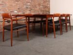 Set of Eight Danish Teak and Leather Niels O Møller Dining Chairs Models 75 & 56 - Image 27