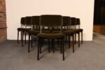 Set of Ten Italian Rosewood and Velvet Dining Chairs by Ico Parisi for M.I.M. - Image 7