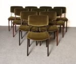 Set of Ten Italian Rosewood and Velvet Dining Chairs by Ico Parisi for M.I.M. - Image 11