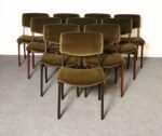 Set of Ten Italian Rosewood and Velvet Dining Chairs by Ico Parisi for M.I.M. - Image 11