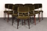 Set of Ten Italian Rosewood and Velvet Dining Chairs by Ico Parisi for M.I.M. - Image 10