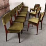 Set of Ten Italian Rosewood and Velvet Dining Chairs by Ico Parisi for M.I.M. - Image 3