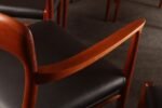 Set of Eight Danish Teak and Leather Niels O Møller Dining Chairs Models 75 & 56 - Image 11