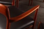 Set of Eight Danish Teak and Leather Niels O Møller Dining Chairs Models 75 & 56 - Image 11