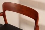 Set of Eight Danish Teak and Leather Niels O Møller Dining Chairs Models 75 & 56 - Image 12
