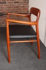 Set of Eight Danish Teak and Leather Niels O Møller Dining Chairs Models 75 & 56 - Image 13