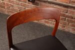 Set of Eight Danish Teak and Leather Niels O Møller Dining Chairs Models 75 & 56 - Image 16