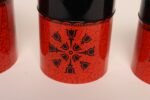 Set of Three Japanese Modern Nesting Canisters With Red and Black Floral Decoration - Image 11