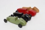 Set of Four Vintage Painted Pinewood Racers - Image 2