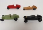 Set of Four Vintage Painted Pinewood Racers - Image 6