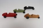 Set of Four Vintage Painted Pinewood Racers - Image 3