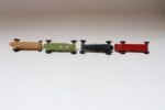 Set of Four Vintage Painted Pinewood Racers - Image 9