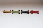 Set of Four Vintage Painted Pinewood Racers - Image 9