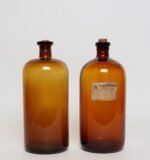 Set of Two Vintage Amber Glass Apothecary Bottles by Owens-Illinois Glass Co. - Image 2