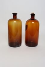 Set of Two Vintage Amber Glass Apothecary Bottles by Owens-Illinois Glass Co. - Image 5