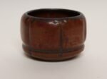 Diminutive Vintage Red Variegated Incised Stoneware Vessel by Deanna Nichols - Image 3
