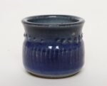 Petite Vintage Cobalt Glazed Studio Stoneware Incised Vessel by Deanna Nichols - Image 4