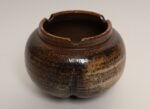 Vintage Bulbous Form Studio Pottery Earth Tone Footed Planter by Deanna Nichols - Image 3