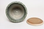 Vintage Green and Beige Speckled Ceramic Planter with Saucer by Deanna Nichols - Image 6