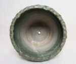 Vintage Green and Beige Speckled Ceramic Planter with Saucer by Deanna Nichols - Image 10