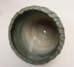 Vintage Green and Beige Speckled Ceramic Planter with Saucer by Deanna Nichols - Image 11