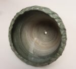 Vintage Green and Beige Speckled Ceramic Planter with Saucer by Deanna Nichols - Image 11