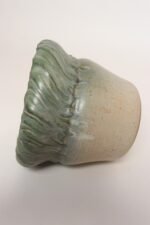 Vintage Green and Beige Speckled Ceramic Planter with Saucer by Deanna Nichols - Image 9