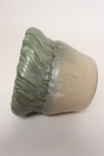 Vintage Green and Beige Speckled Ceramic Planter with Saucer by Deanna Nichols - Image 9