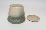 Vintage Green and Beige Speckled Ceramic Planter with Saucer by Deanna Nichols - Image 7