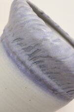 Vintage Lilac and Pale Gray Studio Ceramic Planter with Plate by Deanna Nichols - Image 19