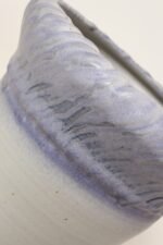 Vintage Lilac and Pale Gray Studio Ceramic Planter with Plate by Deanna Nichols - Image 19