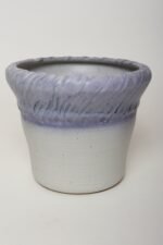 Vintage Lilac and Pale Gray Studio Ceramic Planter with Plate by Deanna Nichols - Image 12