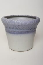 Vintage Lilac and Pale Gray Studio Ceramic Planter with Plate by Deanna Nichols - Image 12