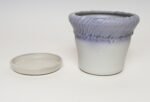 Vintage Lilac and Pale Gray Studio Ceramic Planter with Plate by Deanna Nichols - Image 9