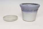 Vintage Lilac and Pale Gray Studio Ceramic Planter with Plate by Deanna Nichols - Image 9