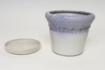 Vintage Lilac and Pale Gray Studio Ceramic Planter with Plate by Deanna Nichols - Image 6