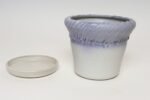 Vintage Lilac and Pale Gray Studio Ceramic Planter with Plate by Deanna Nichols - Image 6