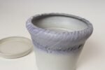Vintage Lilac and Pale Gray Studio Ceramic Planter with Plate by Deanna Nichols - Image 17