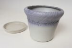 Vintage Lilac and Pale Gray Studio Ceramic Planter with Plate by Deanna Nichols - Image 13