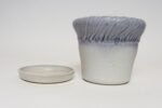 Vintage Lilac and Pale Gray Studio Ceramic Planter with Plate by Deanna Nichols - Image 7