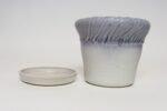 Vintage Lilac and Pale Gray Studio Ceramic Planter with Plate by Deanna Nichols - Image 7