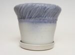 Vintage Lilac and Pale Gray Studio Ceramic Planter with Plate by Deanna Nichols - Image 10